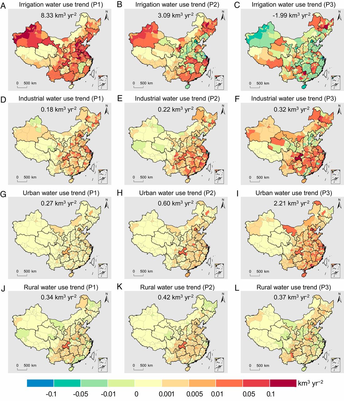 Deceleration of China’s human water use and its key drivers