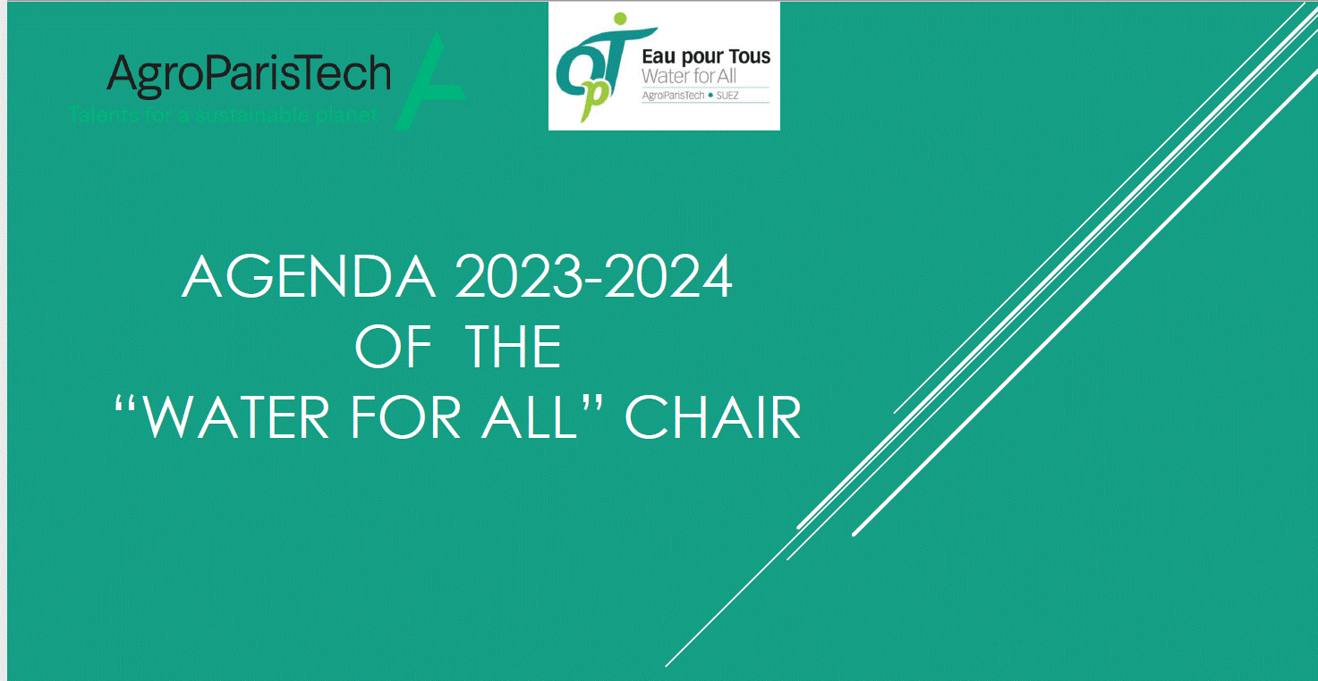 "WATER FOR ALL" CHAIR AGENDA FROM SEPT 2023 TO MAY 2024 Eau pour Tous